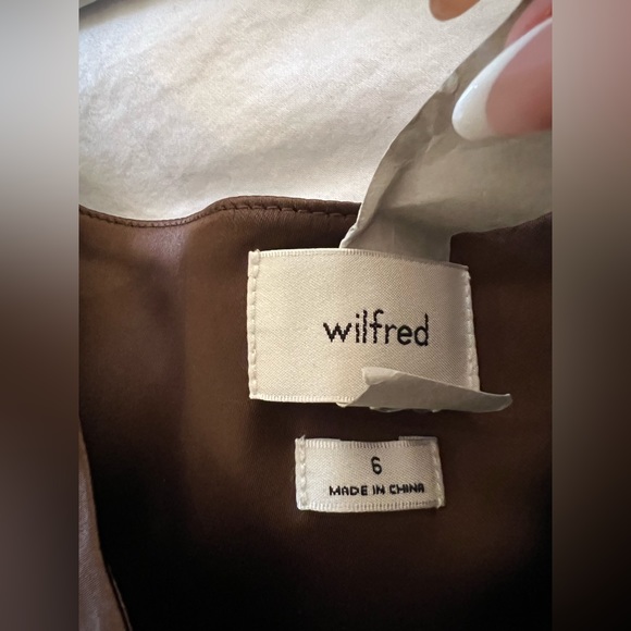 Aritizia Wilfred Shine dress size 6 cocoa bean - Picture 5 of 10